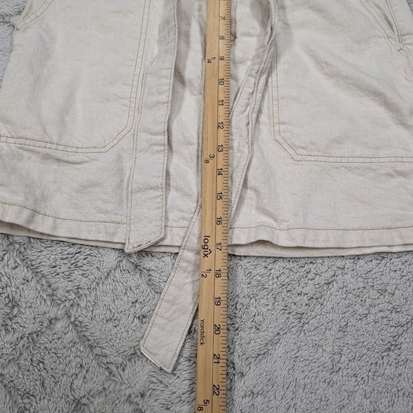 Free People Skirt Women's 6 White Oatmeal Splendor In The Grass Denim Belt - Picture 5 of 9